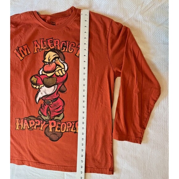 Disney Store Exclusive Grumpy Long Sleeve Shirt 100% Cotton XL Allergic to Happy - Picture 14 of 16